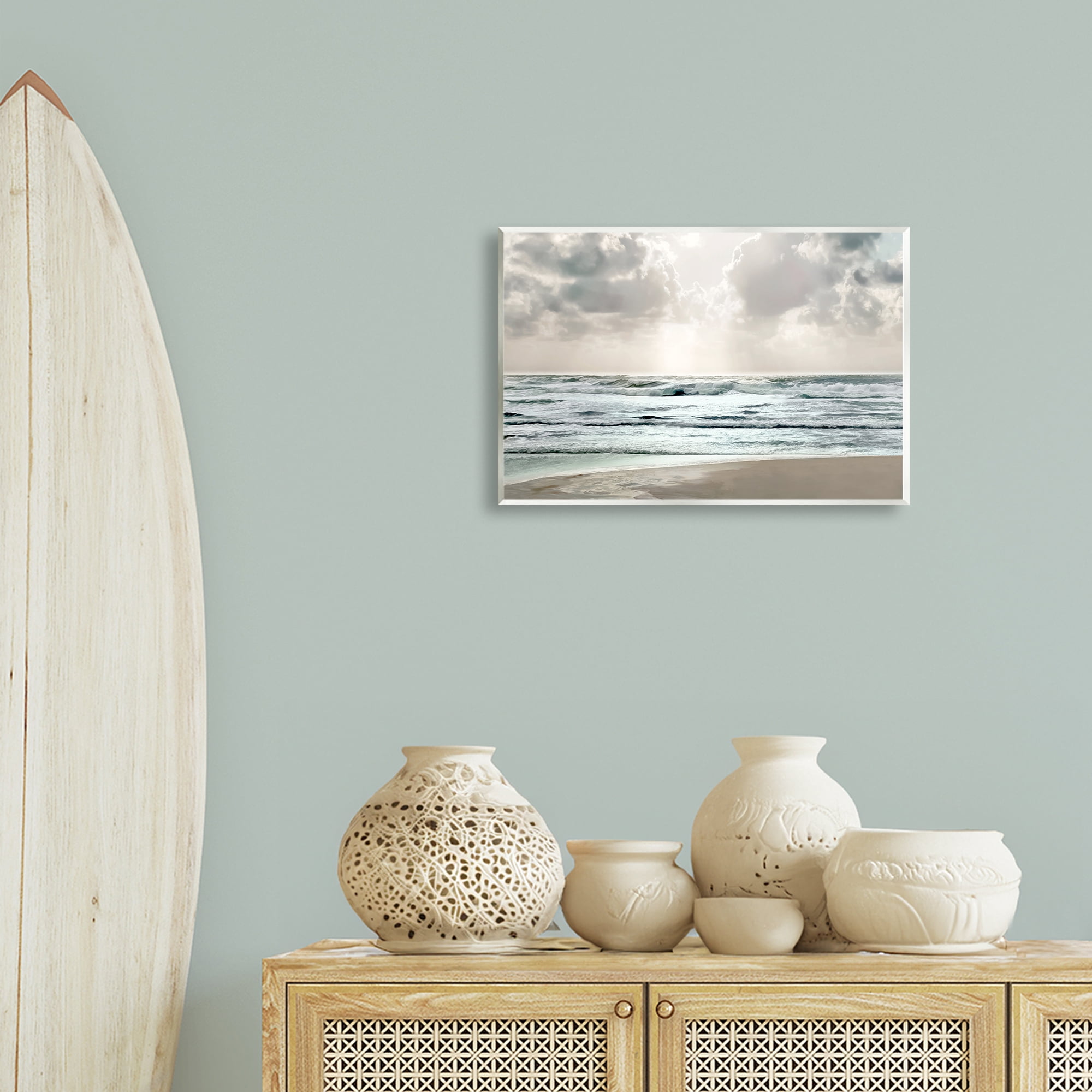 Stupell Industries Cloudy Sunlight Beach Landscape Photography Unframed Art Print Wall Art, 19 x 13