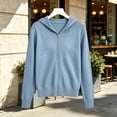 thumbnail image 5 of WQNVRNR Womens Hooded Cardigan- Long Sleeve Casual Zip Up Fall Winter Warm Outerwear Light Blue Size 2XL, 5 of 6