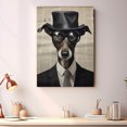 thumbnail image 2 of Funny Animals Canvas Wall Art, Italian Greyhound Dog Read Newspaper on Toilet in Bathroom Picture Prints Wall Decor, Artwork Collection, Ready to Hang, wall decor living room, 2 of 4
