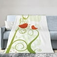 thumbnail image 1 of YFYANG Anti-Pilling Ultra-Soft Micro Fleece Cover Blanket for Bed Sofa, Green Vine Birdie Throw Blanket for All Seasons, 50"x40", 1 of 9