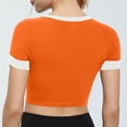 thumbnail image 5 of SAWOBUUN Women Contrast Cute Crop Tops Raglan Sleeves Round Neck Slim Fit Summer T Shirts, 5 of 5