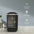 thumbnail image 3 of KNUTI Universal Bird Cage Cover Good Night Blackout 35" x 17.5" x 14" Inch Thin Lightweight Breathable Small Animal Cages Cover Pet Removable Durable Protector - Black, 3 of 6