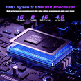 thumbnail image 5 of Laptop 16" FHD Gaming Laptop AMD Ryzen 9 6900HX 16GB LPDDR5 512GB NVMe SSD Windows 11 Pro Backlit Keyboard WiFi 6, 5 of 7