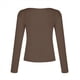 thumbnail image 4 of Camisas de Larga de Moda para Mujer, Blusas de Otoño con Cuello en V, Ajustadas y Recortadas, Conjuntos Y2K. Camello XXL, 4 of 7