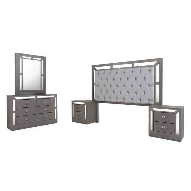 Recamara KS 4 Piezas Emilia Gris - Kessa Muebles