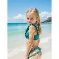 thumbnail image 6 of Gelikeya Girls 2 Piece Swimsuit Ruffles Flounce Printed Bikini Tops Shorts Set Swimwear Girl Bathing Suits X09 Green & 4-5 Years, 6 of 6