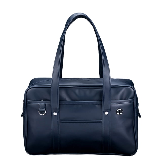 Minnieouse Bolso de hombro de PU informal japonés, uniforme de estudiante de secundaria, bolso para ordenador portátil, ligero y portátil Bolsas de mensajero y de hombro Azul oscuro