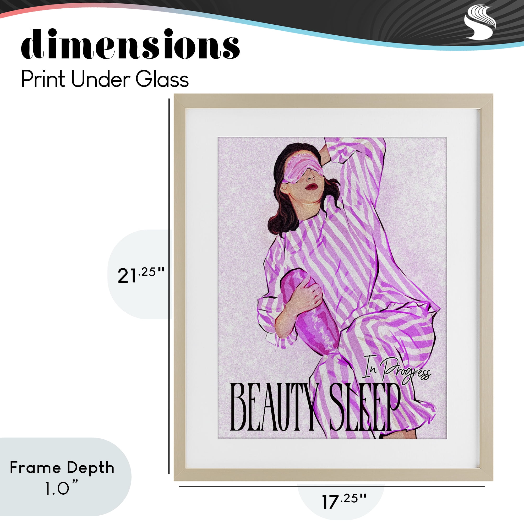 Stupell Industries Beauty Sleep In Progress Birch Framed Print Under Glass, design by Ziwei Li