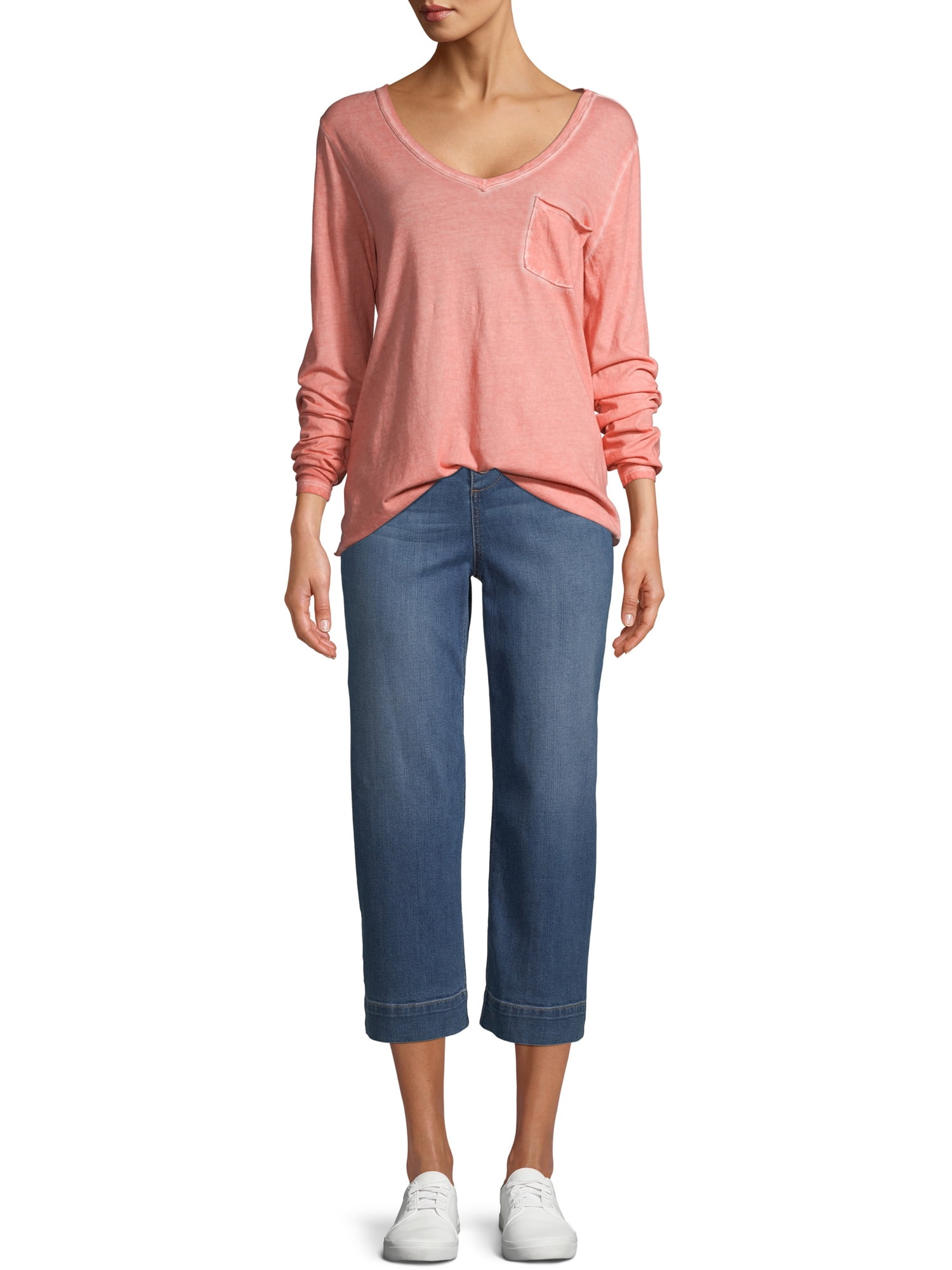 Time and Tru Time and Tru Women's Long Sleeve Pocket TShirt