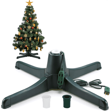 Rotating Christmas Tree Stand, 360 Degree Adjustable Electric Rotating Tree Stand, Suit for Up to 80 pounds & 7.5ft Artificial Tree, and 0.75”, 0.88”, 1.26”D Trees (Green)