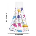 thumbnail image 3 of Summer Umbrella Pattern Hand Towels 2 Pack Quick Dry Velvet Soft with Velcro Kitchen Bath 14x18in, 3 of 7