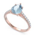 thumbnail image 2 of 2.30 Carat Pear Cut Wonderful Aquamarine Gemstone Engagement Ring for her 18K Rose Gold Size 6.5 by Diamond-Capitals, 2 of 8