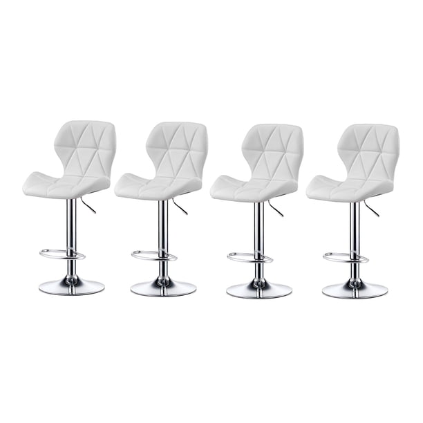 4 Sillas de bar acolchada con respaldo geométrico ilios innova Blanco