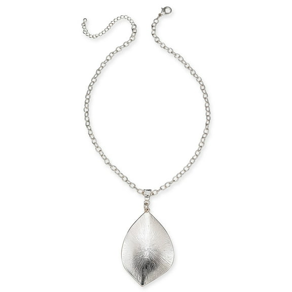 Charter Club Silver Leaf Statement Necklace, 12" 3" Extender - MSRP