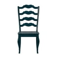 thumbnail image 4 of Weston Home Farmhouse French Ladder Back Wood Dining Chairs, Set of 2, Antique Dark Denim Blue, 4 of 5