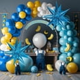 thumbnail image 3 of SINGOMON 111PCS Yellow Blue Balloon Arch Kit Blue and Yellow Balloon Arch Blue Balloon Garland Kit White Balloons Explosive Star Balloons for Cartoon Theme Party Decorations Blue Birthday Decorations, 3 of 6