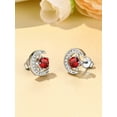 thumbnail image 6 of Suplight Sterling Silver Moon Star Earrings Cubic Zirconia Birthstone Jewelry Gift for Women, 6 of 10