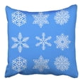 thumbnail image 1 of BSDHOME Flake Blue Winter Snowflake Snow Abstract Celebration Christmas Cold Frost Pillowcase Cushion Cover 16x16 inch, 1 of 1