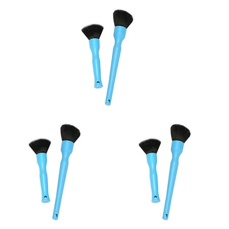 

6X Super Soft Detail Brush Car Brush Detail Brush Cleaning Brush Eye Shadow Brush Beauty Brush Set Blue.