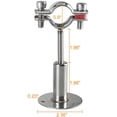 thumbnail image 3 of Juego de 2 tornillos de acero inoxidable 32, soporte de tubo ajustable con tornillos, soportes de tubo, abrazaderas de tubo para montaje en techo, para tubos, varillas de diámetro 32-34 mm, 3 of 4