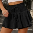 thumbnail image 2 of RUTAYY Women Skirts Summer Solid Color Ruffled Shorts And Culottes Flowy Swing Pleated Beach Skirts, 2 of 5