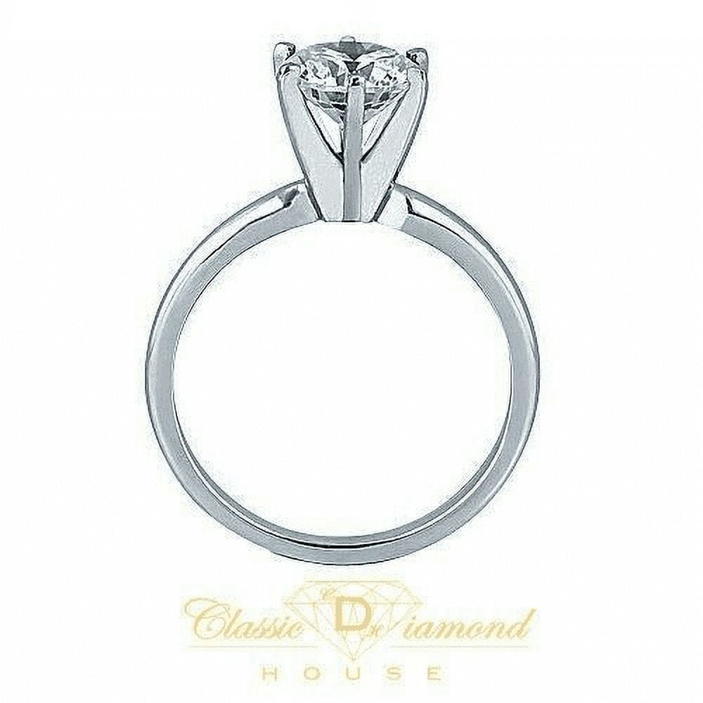 1.04 Carat Solitaire Sparkling Round-Cut Diamond Solid 14K White Gold High-Polished Women Wedding Engagement Promise Ring