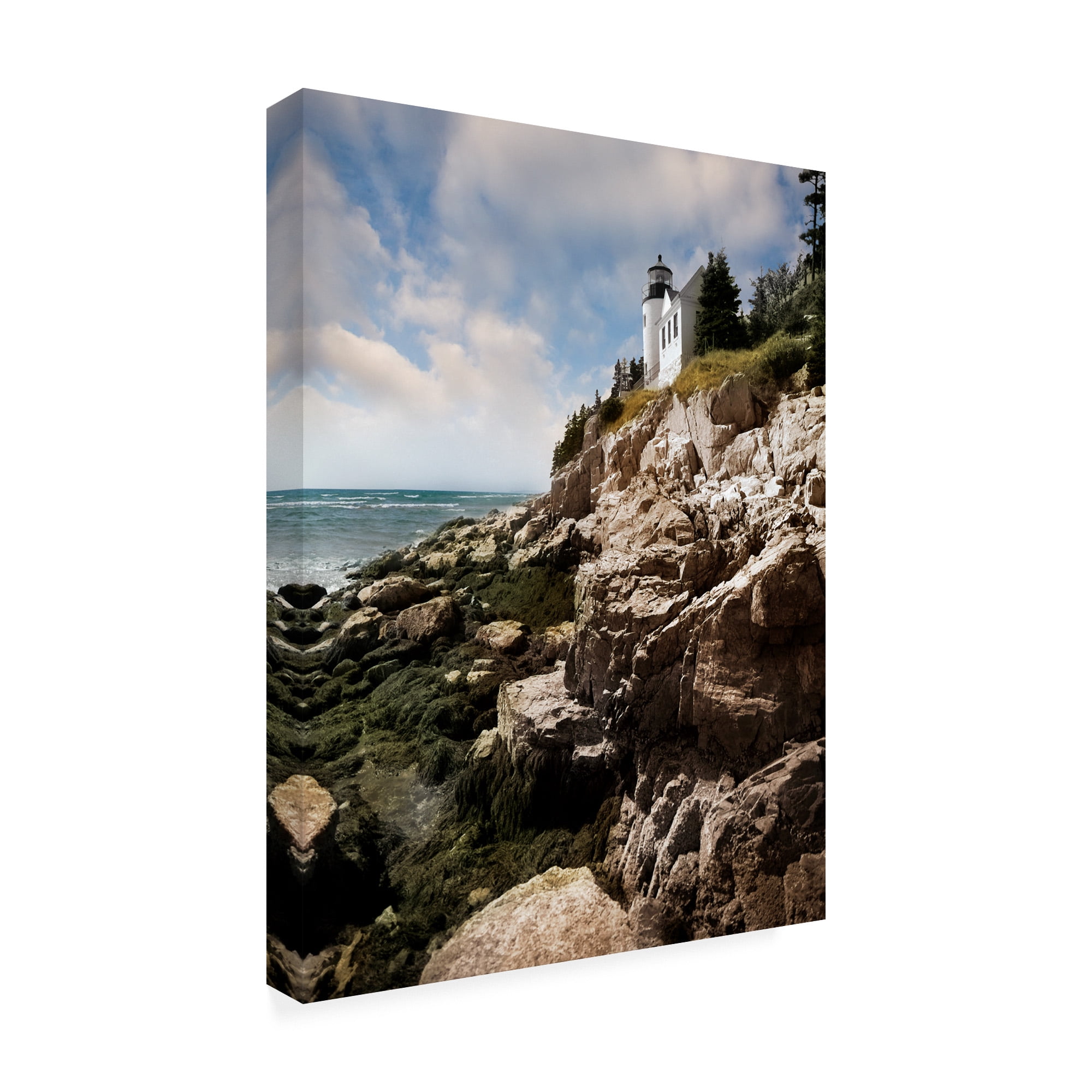 Trademark Fine Art 'Bass Harbor Head Lighthouse And Foothill' Canvas Art by Monte Nagler