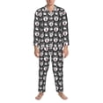 thumbnail image 3 of Yiaed HUSKY Face Print Men’s Pajamas Set - Long Sleeve Button Down Sleep Shirt and Pajama Bottoms Sleepwear Set Mens Pjs Sets Men's Pajama Bottoms-Small, 3 of 7
