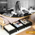 thumbnail image 5 of TAIMASI 2-Pack Under Bed Storage with Wheels, Under the Bed Storage Containers with Clear Lids & Label, Underbed Storage Bins for Clothes, Shoes - Black, 5 of 8