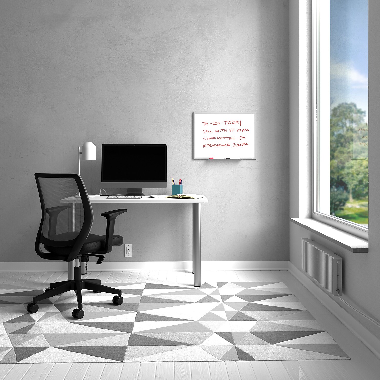 Staples TRU RED Melamine Dry Erase Board Gray Frame 2' x 1.5' (TR59356)