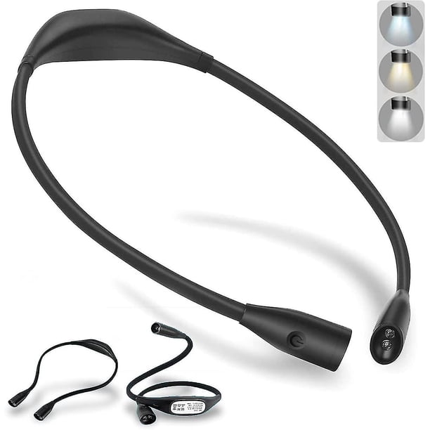 Lámpara De Lectura De Cuello Led Lámpara De Libro Recargable, Luz De Lectura De 4 Leds Con 3 Temperaturas De Color Ajustables Y Brillo Ajustable, Brazo Flexible, Usb C