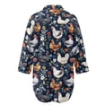thumbnail image 5 of Xoenoiee Rooster Chicken Flower Print Womens Swimsuit Coverup Shirt Button Down Bathing Suit Cover Ups Beachwear for Beach Pool Vacation Swimming, XL, 5 of 7