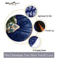thumbnail image 4 of Sequin Christmas Tree Skirt 24Inch Small Navy Blue Christmas Tree Skirt for Christmas Holiday Party Decoration 24 inch Round MiniTree Skirt for Small/Slim/Tabletop Trees, 4 of 7
