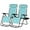 Light Blue Stripe, variant on ZOPan Set of 2 Relaxing Recliners Patio Chairs Adjustable Steel Mesh Zero Gravity Lounge Chair Beach Chairs with Pillow and Cup Holder Khaki (Brown)