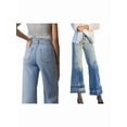 thumbnail image 3 of Jean pour Femme Taille Haute Extensible Ourlet Roulé Perle Pantalon en Denim à Jambe Grand Bleu Pâle m, 3 of 9