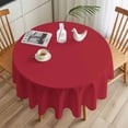 thumbnail image 3 of Red Round Tablecloth 60 inches Solid Color Waterproof Oil-Proof Table Cloth Round Table Cover for Holiday Party Picnic Dinner Decor Indoor and Outdoor Use, 3 of 9