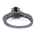 thumbnail image 3 of Natural Black Onyx Size-10 Art Deco Oval Vintage Rings Leaf Filigree Design CZ Wedding Engagement Ring For Women 925 Sterling Silver Gifts For Her, 3 of 6