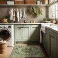 thumbnail image 3 of Boho Vintage Round Rug ft- Faux Wool Dreely Washable Area Rug Small Distressed Throw Rugs Floor Carpet for Door Mat Entryway Bedrooms Laundry (Round - ; Diameter Border ), 3 of 7
