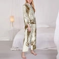 thumbnail image 3 of Salouo Cow Pattern Women's Pajamas Set Long Sleeve Button Down Sleepwear Soft Pj Lounge Sets for women 2 Piece Pjs Set with Long Pants-Medium, 3 of 7