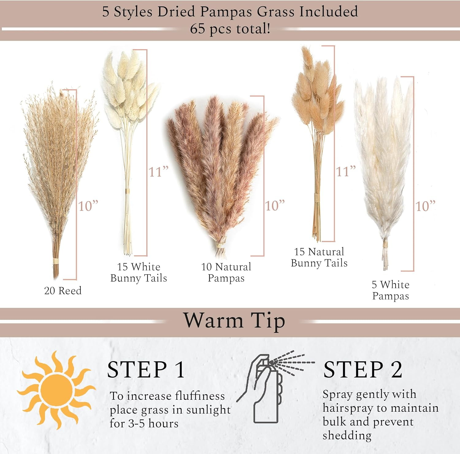 XH Set of3 White Ceramic Vase with 65 PCS Dried Pampas Grass Flowers Aesthetic Boho Modern Small Round Cute Vases for Decor Living Room Coffee Table Shelf Bedroom Office Desk Home Gifts Women Mom