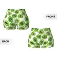 thumbnail image 5 of Lsque Green Kiwi Pattern High Waisted Biker Shorts for Women-Tummy Control Fitness Athletic Workout Running Yoga Gym Shorts,Moisture-Wicking-XX-Large, 5 of 9