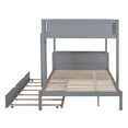 thumbnail image 5 of Full-Over-Full Bunk Bed with Twin size Trundle & Full-Length Guardrail, Wood Bunk Bed Frame with Storage & Build-in Desk, Gray, 5 of 7