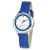 Boys'Stainless Steel Time Teacher Watch, Blue Leather Strap