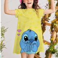 thumbnail image 2 of Venta caliente lindo bebé vestido de verano niña bebé cuello redondo manga corta princesa Stitch bebé lindo patrón decoración punto Dress2T zhangyuxiang CONDUJO, 2 of 2