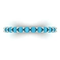 thumbnail image 1 of 1.2 ct Brilliant Round Cut Simulated Turquoise 18K White Gold Eternity Band SZ 6.25, 1 of 6