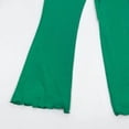 thumbnail image 6 of WQNVRNR Girls Flared Pants Slimming Casual Elastic High Waist Ruffle Hem Kids Long Pants Green 6 Years, 6 of 6