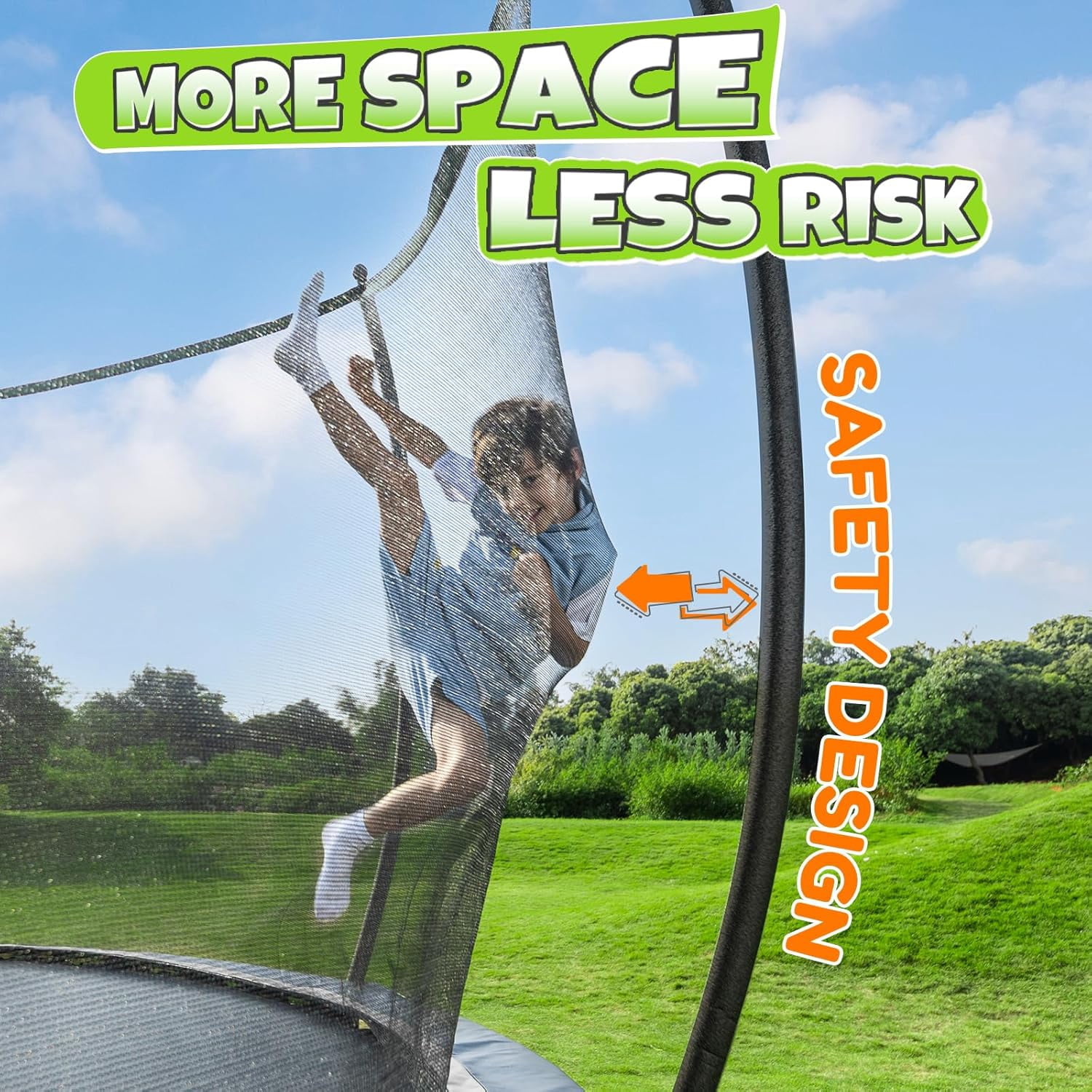 BCAN 14FT Recreational Trampoline with Enclosure for Kids Adults, Outdoor Trampolines with Ladder for Kids