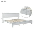 thumbnail image 4 of Aukfa King Bed Frame, Wood Platform Bed with Headboard - White, 4 of 7