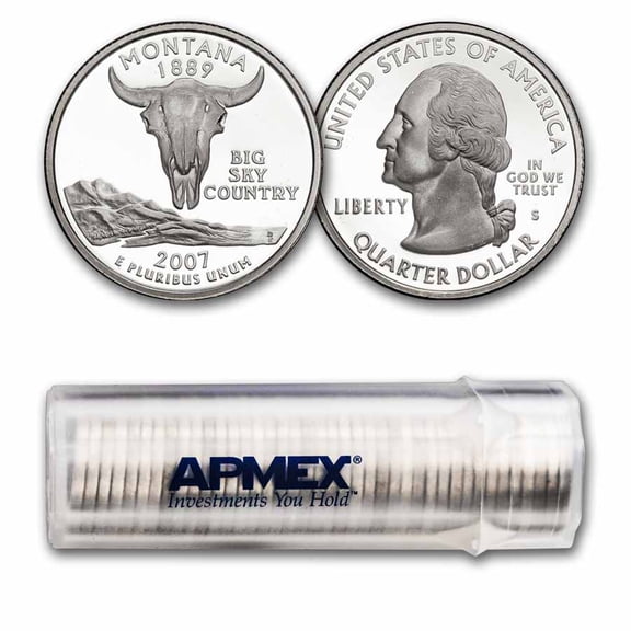 2007-S Montana State Quarter Gem Proof 40-Coin Roll (Silver)