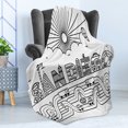 thumbnail image 4 of San Diego Soft Flannel Fleece Throw Blanket, City Typography Design with Building Letters Traffic Transportation Roads, Cozy Plush for Indoor and Outdoor Use, 70" x 90", Black and White, by Ambesonne, 4 of 5